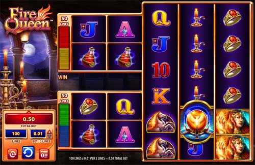 Fire Queen Slot Base Game Fire Queen base game screenshot showing reels and features