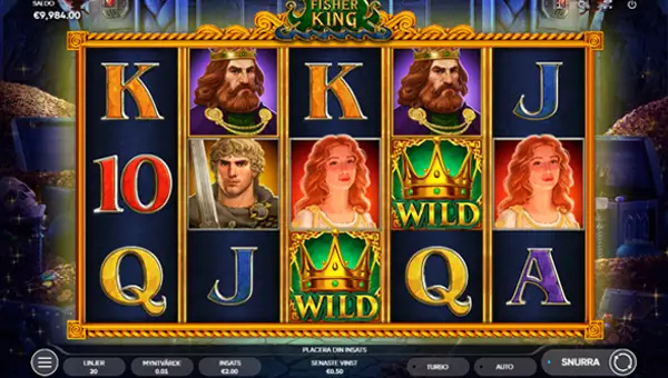 Fisher King base game screenshot showing reels and features