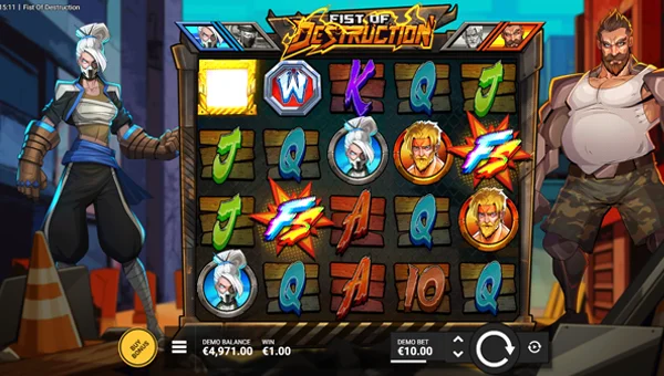 Fist of Destruction base game screenshot showing reels and features