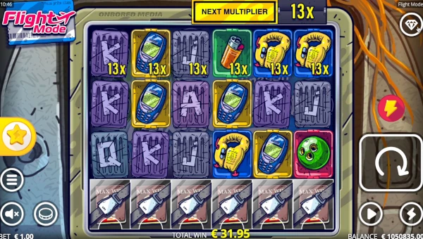 Flight Mode base game screenshot showing reels and features