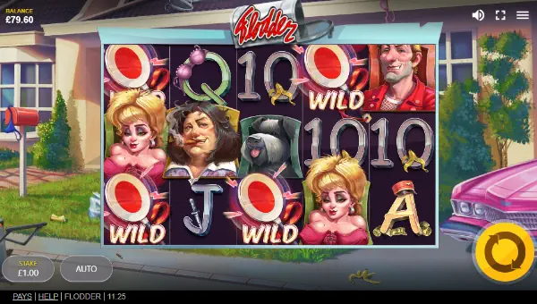 Flodder base game screenshot showing reels and features