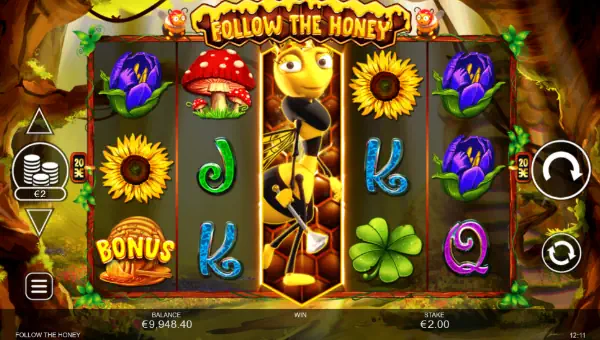 Follow The Honey base game screenshot showing reels and features