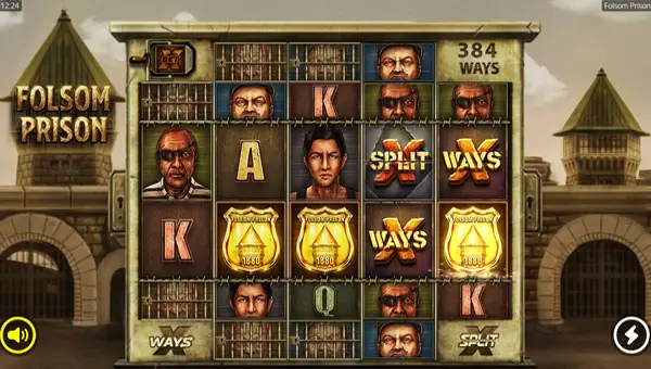 Folsom Prison base game screenshot showing reels and features