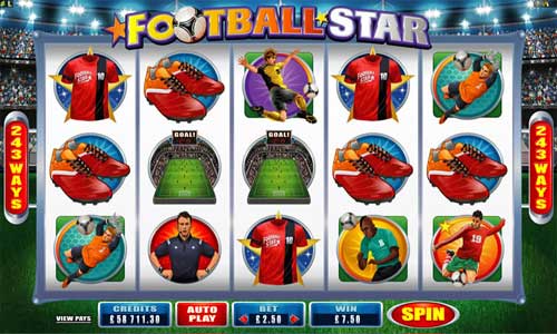 Football Star base game screenshot showing reels and features