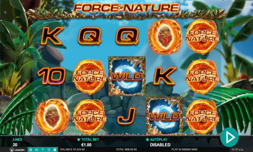 Force of Nature base game screenshot showing reels and features