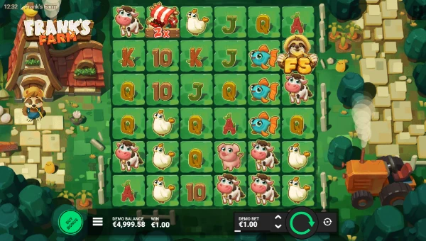 Franks Farm base game screenshot showing reels and features