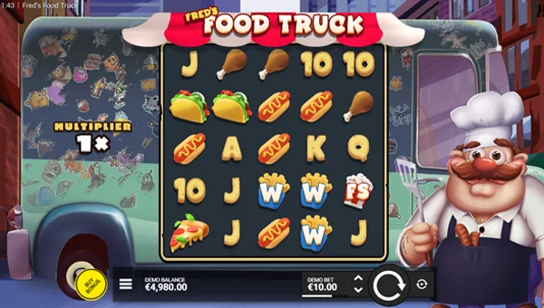 Freds Food Truck base game screenshot showing reels and features