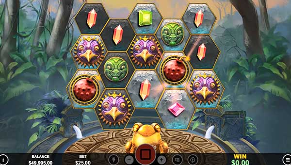 Frog Fortunes base game screenshot showing reels and features