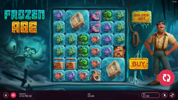 Frozen Age base game screenshot showing reels and features