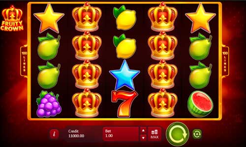 Fruity Crown  base game screenshot showing reels and features
