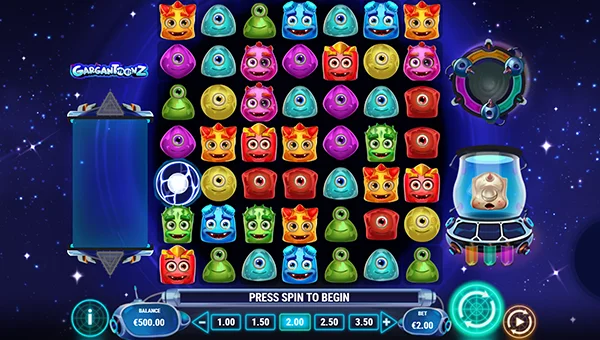 Gargantoonz base game screenshot showing reels and features