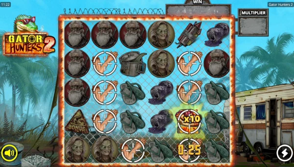 Gator Hunters 2 base game screenshot showing reels and features