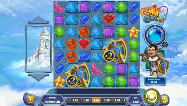 Gemix 2 base game screenshot showing reels and features