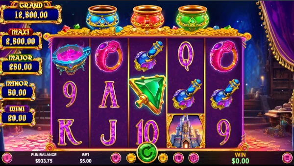 Gemstone Keys The Arcane Unlocked base game screenshot showing reels and features