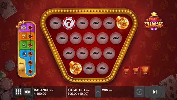 Generous Jack base game screenshot showing reels and features
