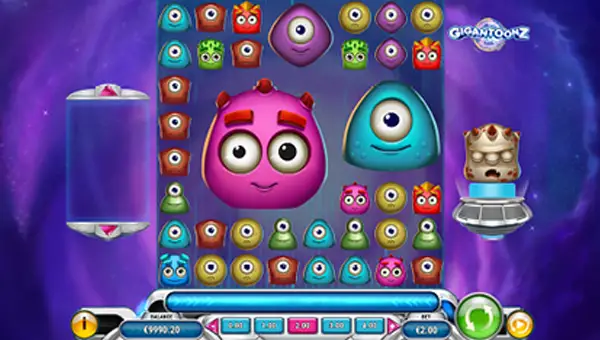 Gigantoonz base game screenshot showing reels and features