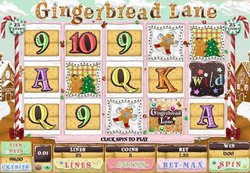 Gingerbread Lane base game screenshot showing reels and features