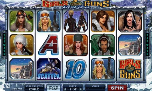 Girls With Guns 2 base game screenshot showing reels and features