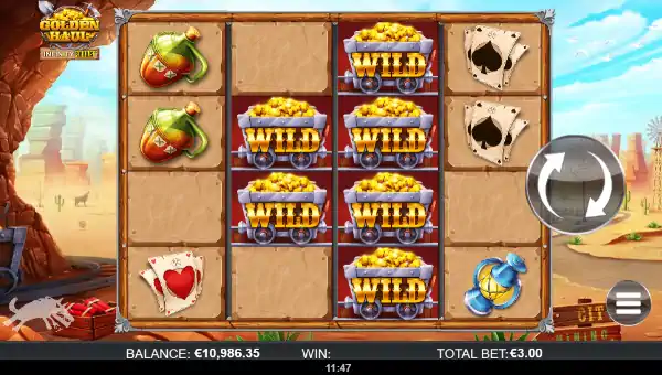 Golden Haul Infinity Reels base game screenshot showing reels and features