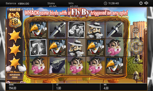 Good Feathers base game screenshot showing reels and features