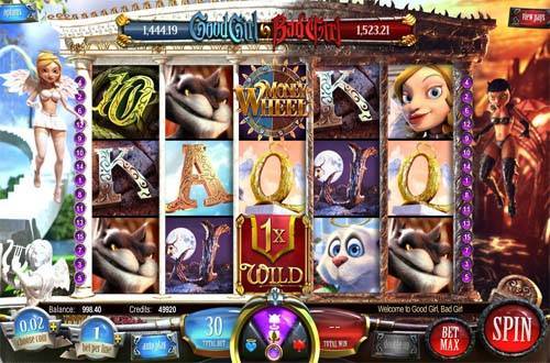 Good Girl Bad Girl base game screenshot showing reels and features