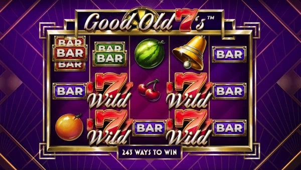 Good Old 7s base game screenshot showing reels and features
