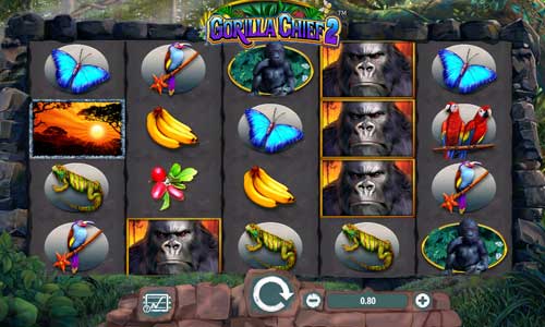 Gorilla Chief 2 base game screenshot showing reels and features