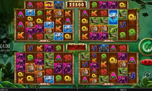 Gorilla Gold Megaways base game screenshot showing reels and features