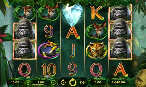 Gorilla Kingdom base game screenshot showing reels and features