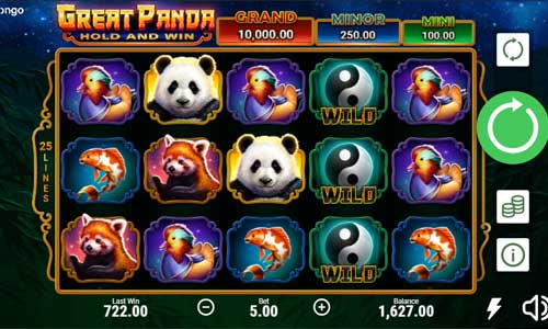 Great Panda base game screenshot showing reels and features