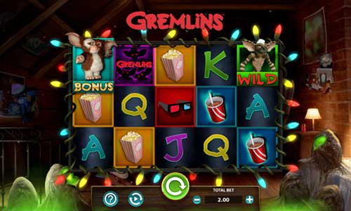 Gremlins base game screenshot showing reels and features