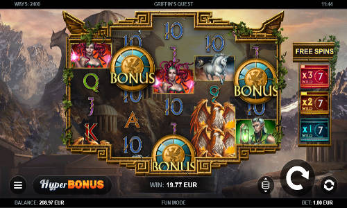 Griffins Quest base game screenshot showing reels and features