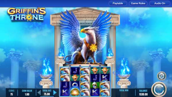Griffins Throne base game screenshot showing reels and features