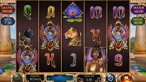 Guardian of Ra base game screenshot showing reels and features