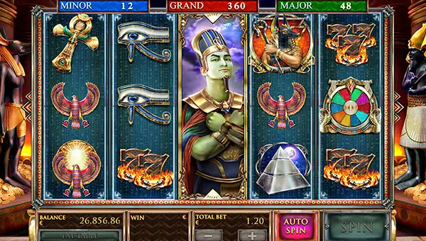 Guardians of Luxor base game screenshot showing reels and features