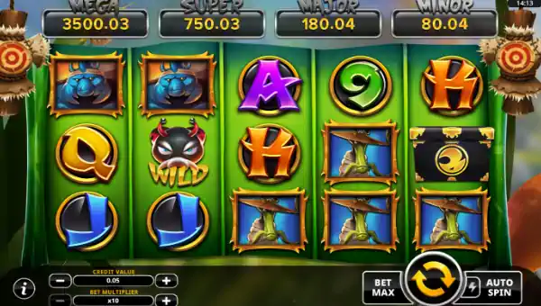 Hachis Quest of Heroes base game screenshot showing reels and features