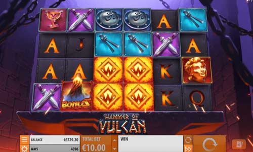 Hammer of Vulcan base game screenshot showing reels and features