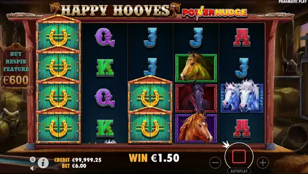 Happy Hooves base game screenshot showing reels and features