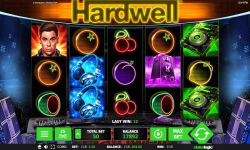 Hardwell base game screenshot showing reels and features