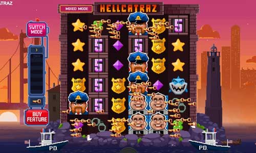 Hellcatraz base game screenshot showing reels and features