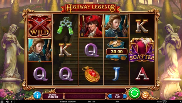 Highway Legends base game screenshot showing reels and features