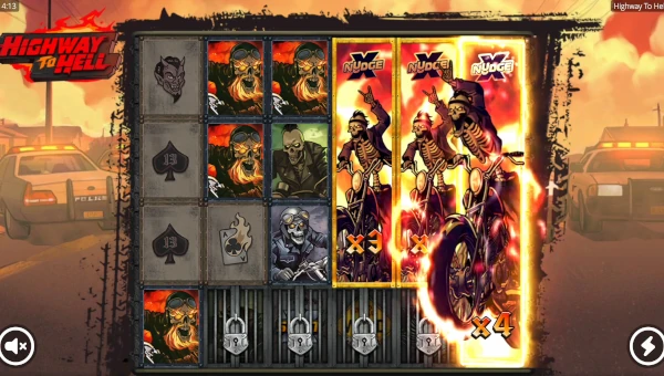 Highway to Hell base game screenshot showing reels and features