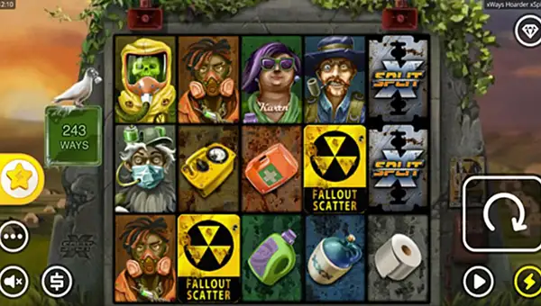 Hoarder base game screenshot showing reels and features