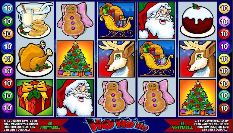 Ho Ho Ho base game screenshot showing reels and features