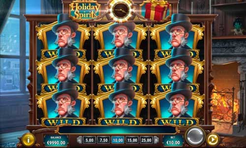 Holiday Spirits base game screenshot showing reels and features