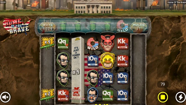 Home of the Brave base game screenshot showing reels and features