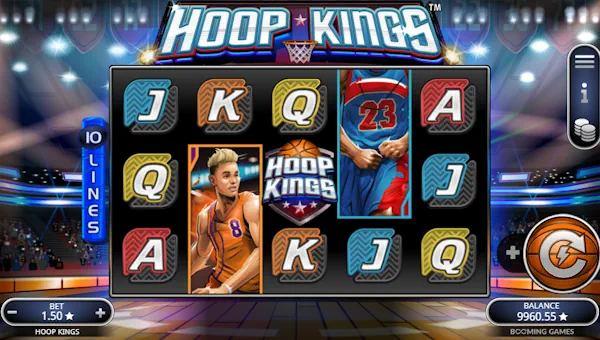 Hoop Kings base game screenshot showing reels and features