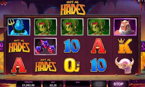 Hot as Hades base game screenshot showing reels and features