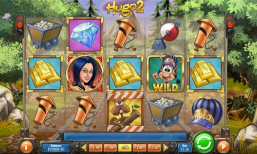 Hugo 2 base game screenshot showing reels and features