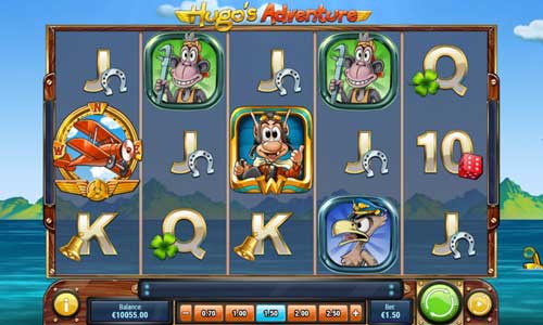 Hugos Adventure base game screenshot showing reels and features
